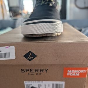 Sperry Black Sneakers with White Soles Men Size 12